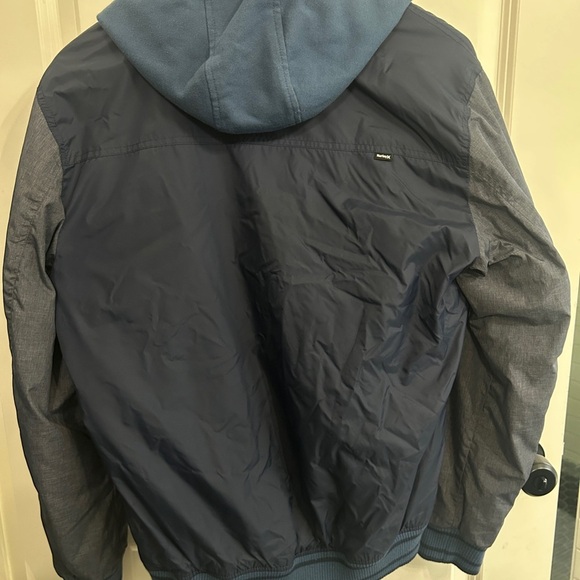 Like New Hurley Men's All-City  Dark Blue Hooded Jacket size M - Picture 8 of 15